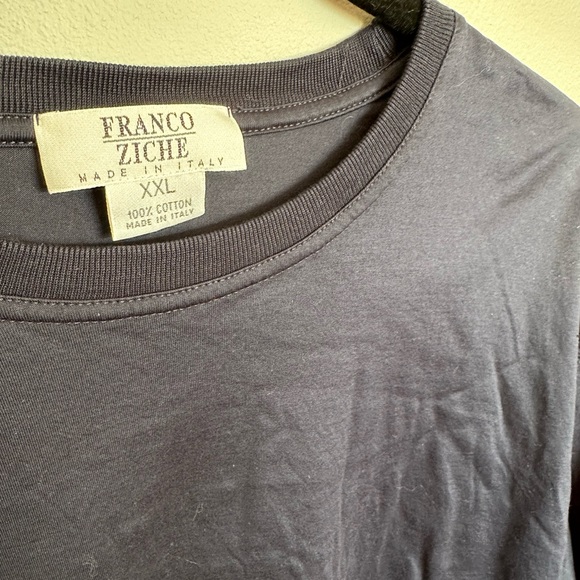 Franco Ziche XXL NAVY Cotton Combed Made in Italy Short Sleeve Crew Neck T Shirt - Picture 2 of 2